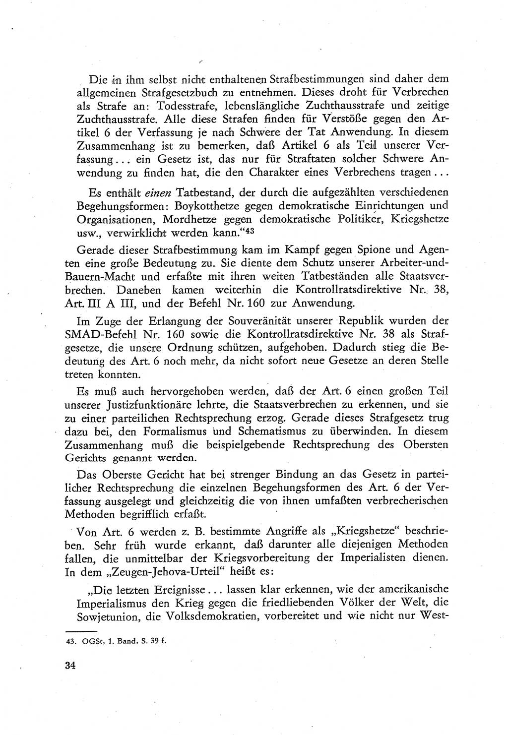 Beiträge zum Strafrecht [Deutsche Demokratische Republik (DDR)], Staatsverbrechen 1959, Seite 34 (Beitr. Strafr. DDR St.-Verbr. 1959, S. 34)