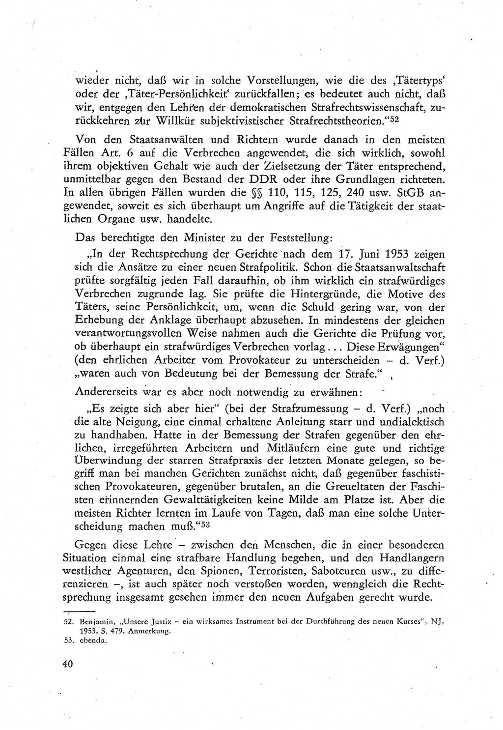 Beiträge zum Strafrecht [Deutsche Demokratische Republik (DDR)], Staatsverbrechen 1959, Seite 40 (Beitr. Strafr. DDR St.-Verbr. 1959, S. 40)