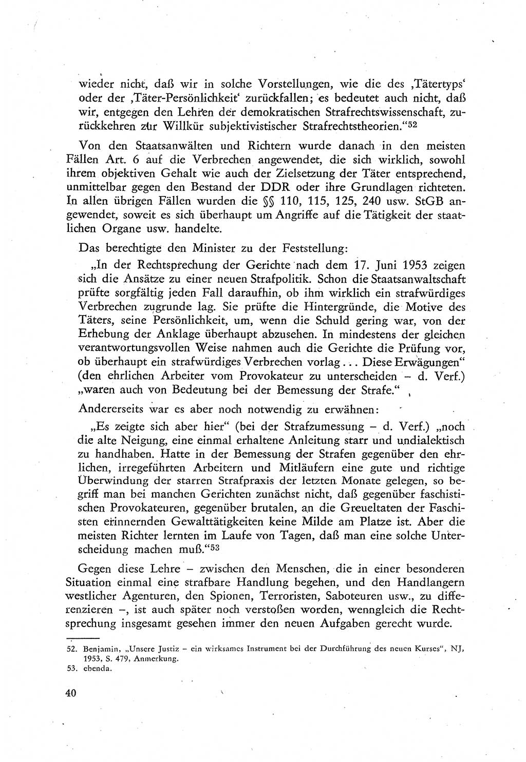 Beiträge zum Strafrecht [Deutsche Demokratische Republik (DDR)], Staatsverbrechen 1959, Seite 40 (Beitr. Strafr. DDR St.-Verbr. 1959, S. 40)