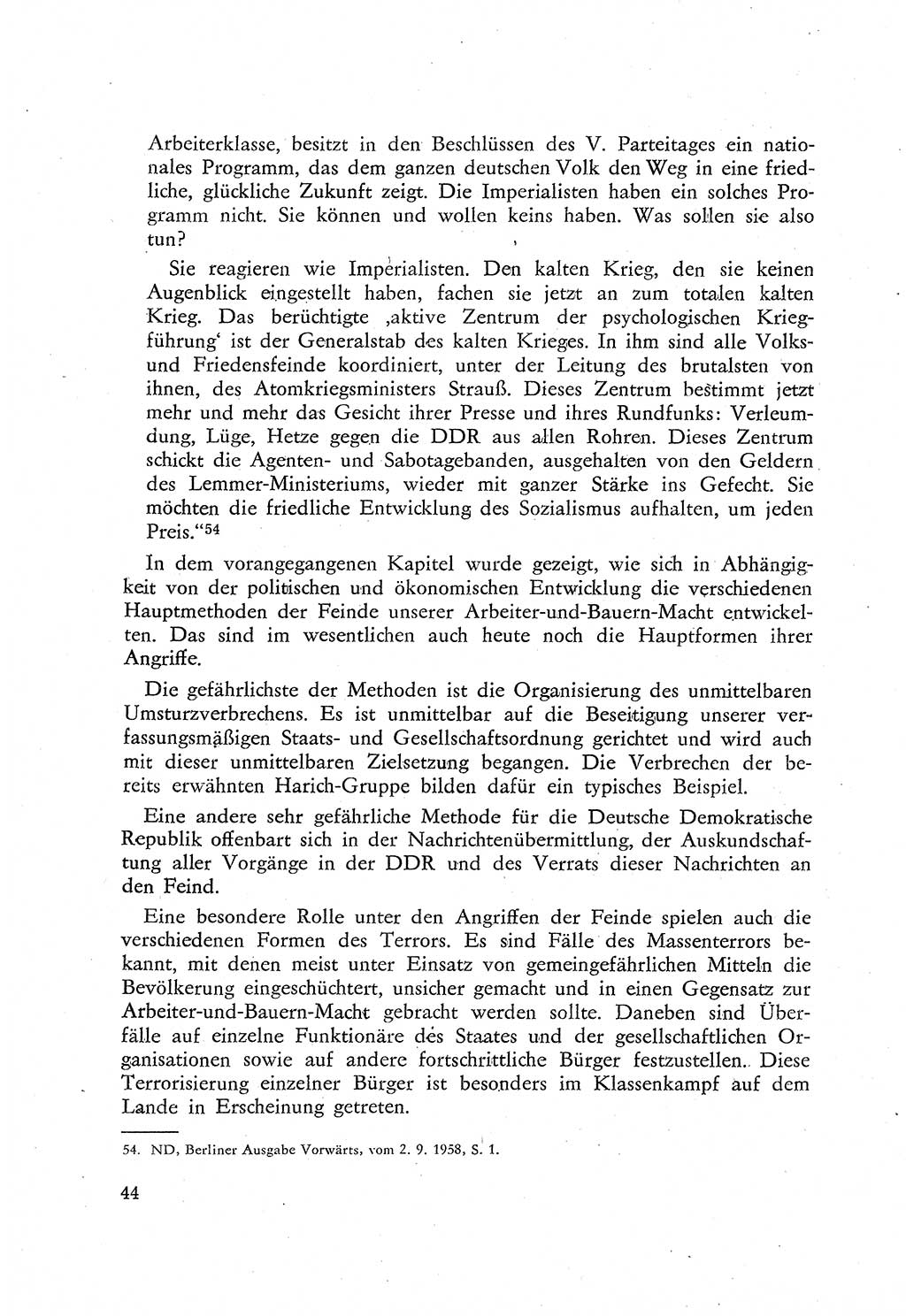 Beiträge zum Strafrecht [Deutsche Demokratische Republik (DDR)], Staatsverbrechen 1959, Seite 44 (Beitr. Strafr. DDR St.-Verbr. 1959, S. 44)