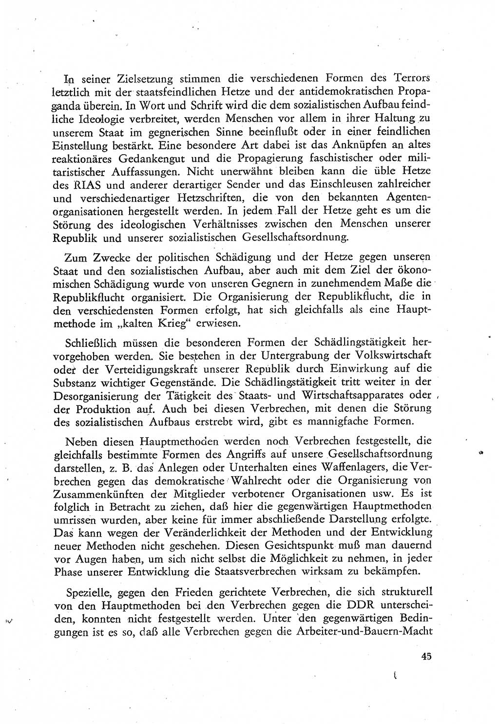 Beiträge zum Strafrecht [Deutsche Demokratische Republik (DDR)], Staatsverbrechen 1959, Seite 45 (Beitr. Strafr. DDR St.-Verbr. 1959, S. 45)