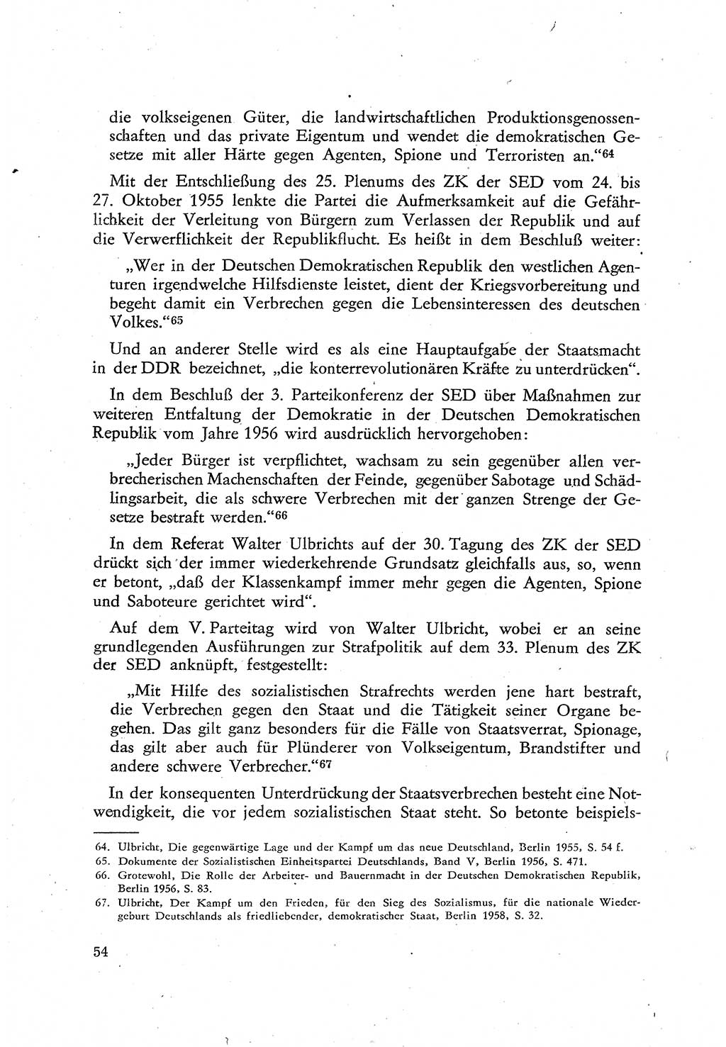 Beiträge zum Strafrecht [Deutsche Demokratische Republik (DDR)], Staatsverbrechen 1959, Seite 54 (Beitr. Strafr. DDR St.-Verbr. 1959, S. 54)
