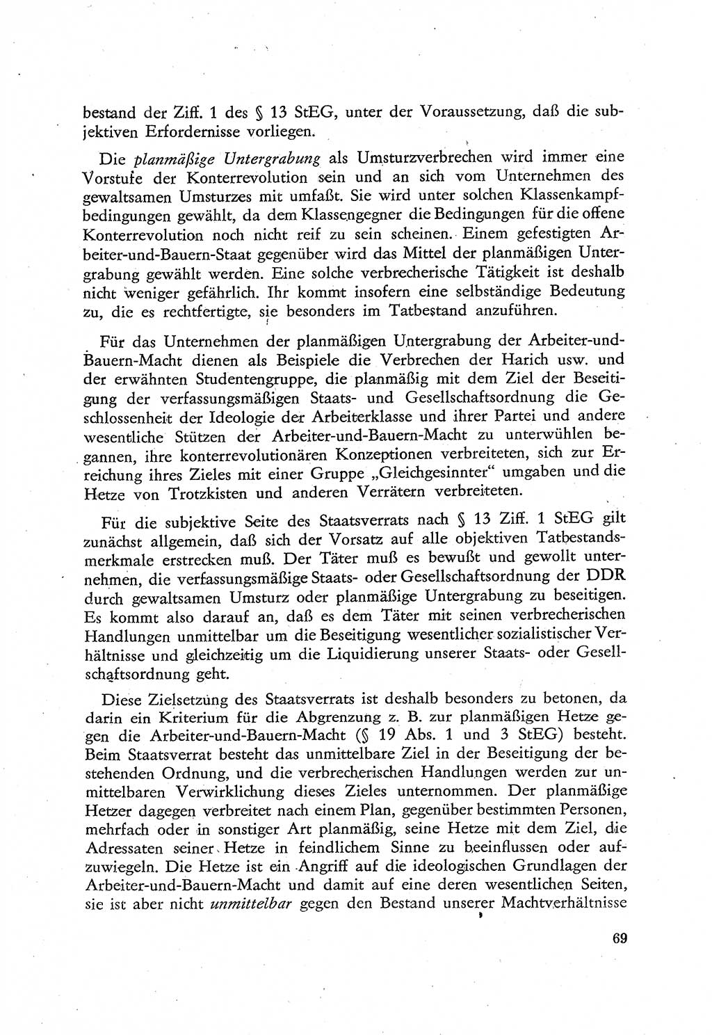Beiträge zum Strafrecht [Deutsche Demokratische Republik (DDR)], Staatsverbrechen 1959, Seite 69 (Beitr. Strafr. DDR St.-Verbr. 1959, S. 69)