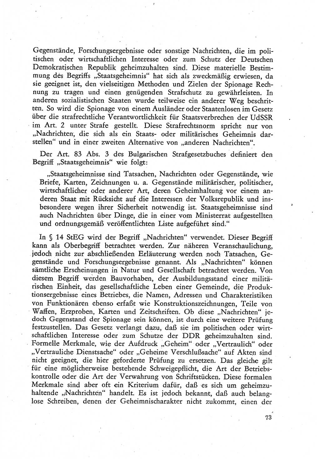 Beiträge zum Strafrecht [Deutsche Demokratische Republik (DDR)], Staatsverbrechen 1959, Seite 73 (Beitr. Strafr. DDR St.-Verbr. 1959, S. 73)