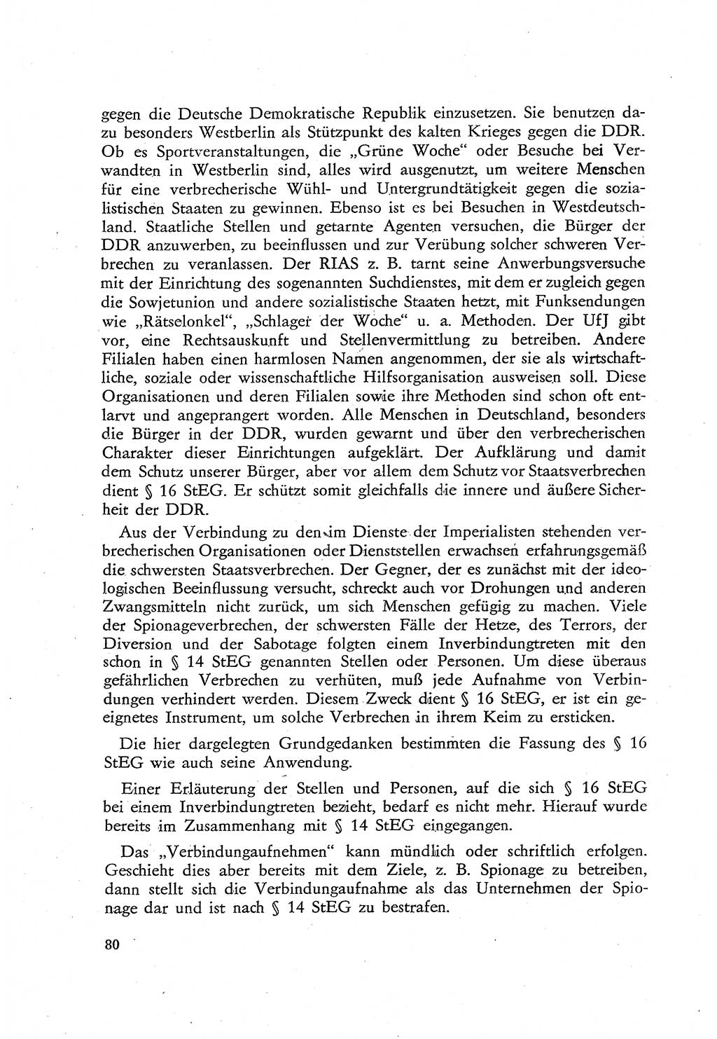 Beiträge zum Strafrecht [Deutsche Demokratische Republik (DDR)], Staatsverbrechen 1959, Seite 80 (Beitr. Strafr. DDR St.-Verbr. 1959, S. 80)