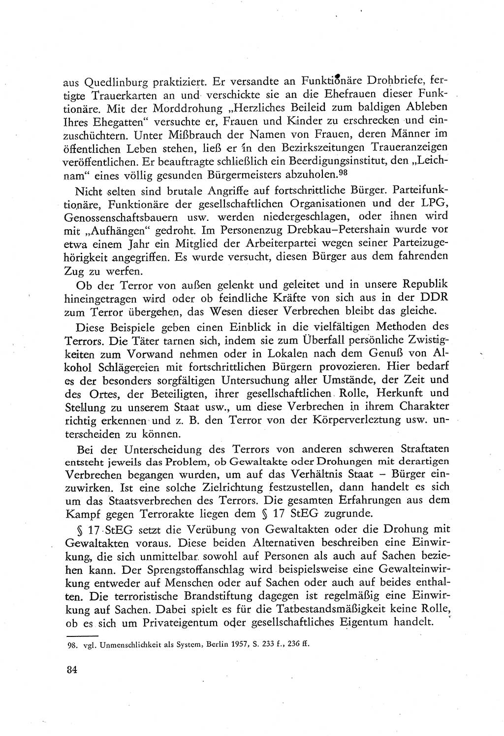 Beiträge zum Strafrecht [Deutsche Demokratische Republik (DDR)], Staatsverbrechen 1959, Seite 84 (Beitr. Strafr. DDR St.-Verbr. 1959, S. 84)