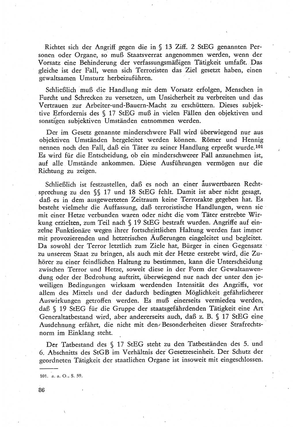 Beiträge zum Strafrecht [Deutsche Demokratische Republik (DDR)], Staatsverbrechen 1959, Seite 86 (Beitr. Strafr. DDR St.-Verbr. 1959, S. 86)