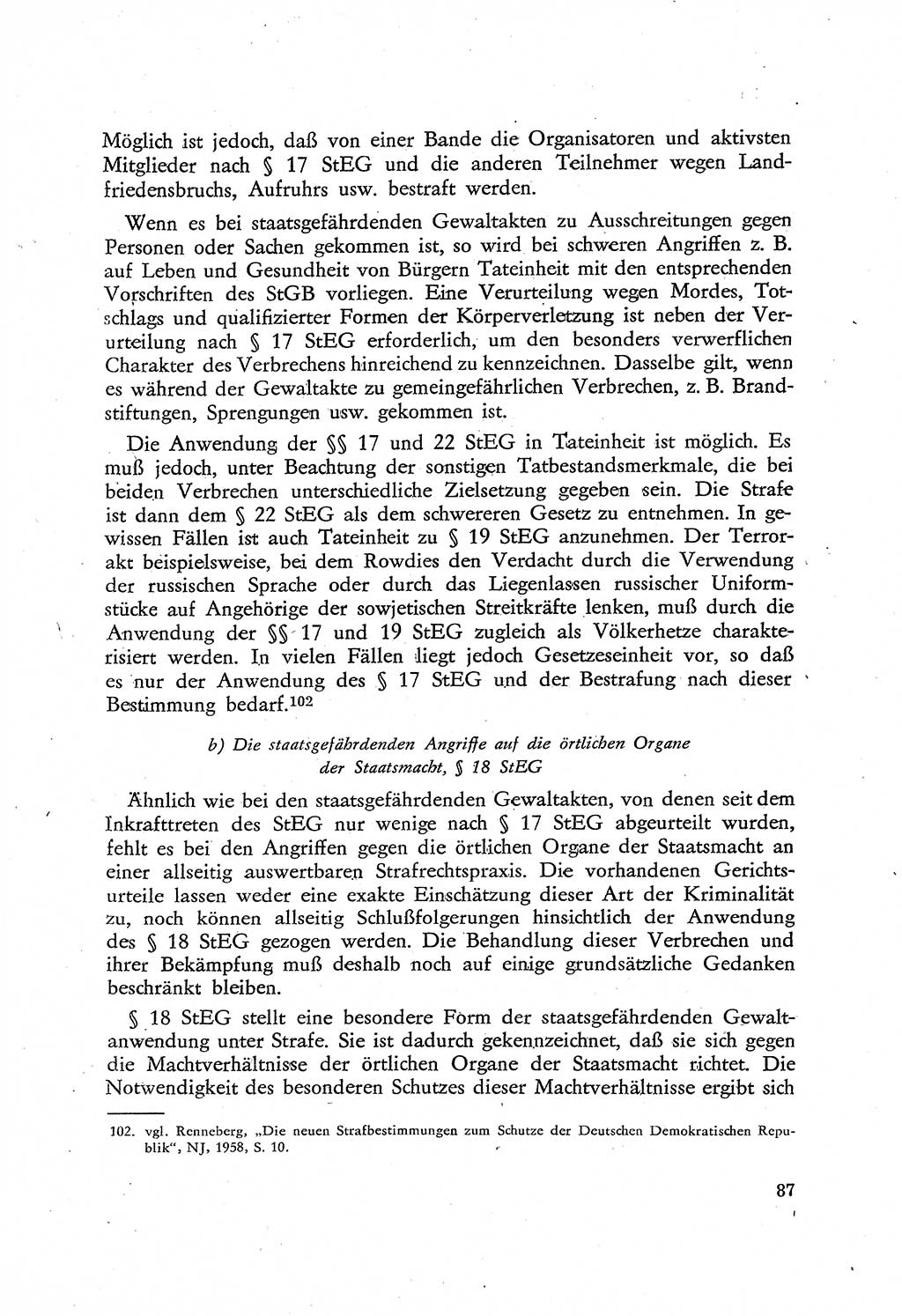 Beiträge zum Strafrecht [Deutsche Demokratische Republik (DDR)], Staatsverbrechen 1959, Seite 87 (Beitr. Strafr. DDR St.-Verbr. 1959, S. 87)