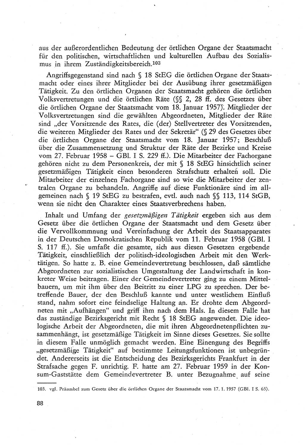 Beiträge zum Strafrecht [Deutsche Demokratische Republik (DDR)], Staatsverbrechen 1959, Seite 88 (Beitr. Strafr. DDR St.-Verbr. 1959, S. 88)