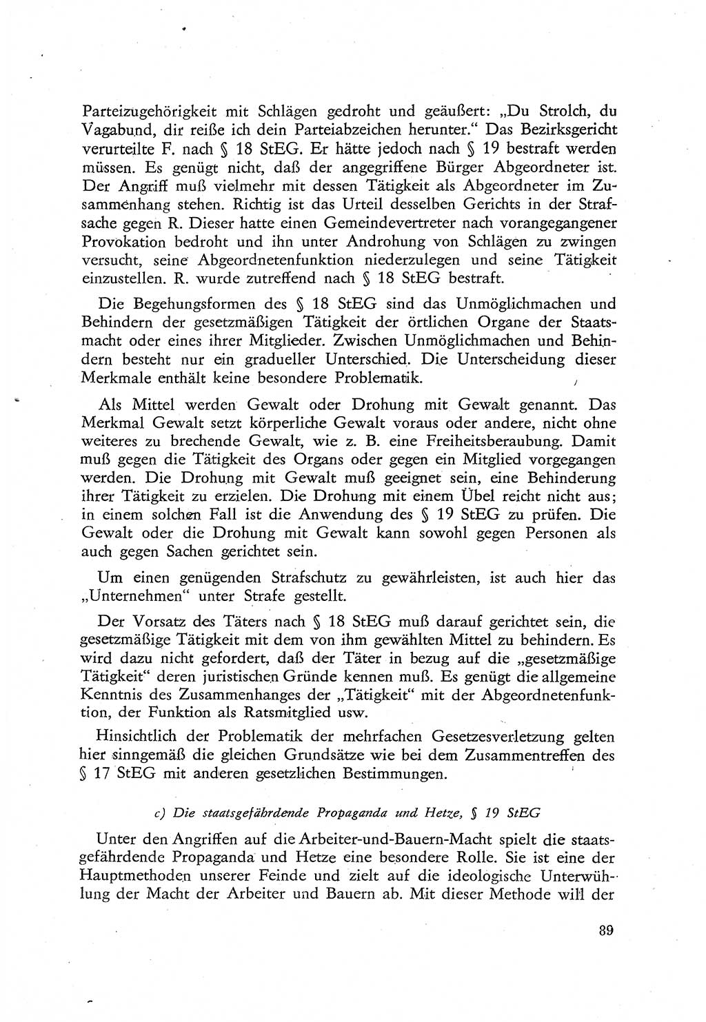 Beiträge zum Strafrecht [Deutsche Demokratische Republik (DDR)], Staatsverbrechen 1959, Seite 89 (Beitr. Strafr. DDR St.-Verbr. 1959, S. 89)