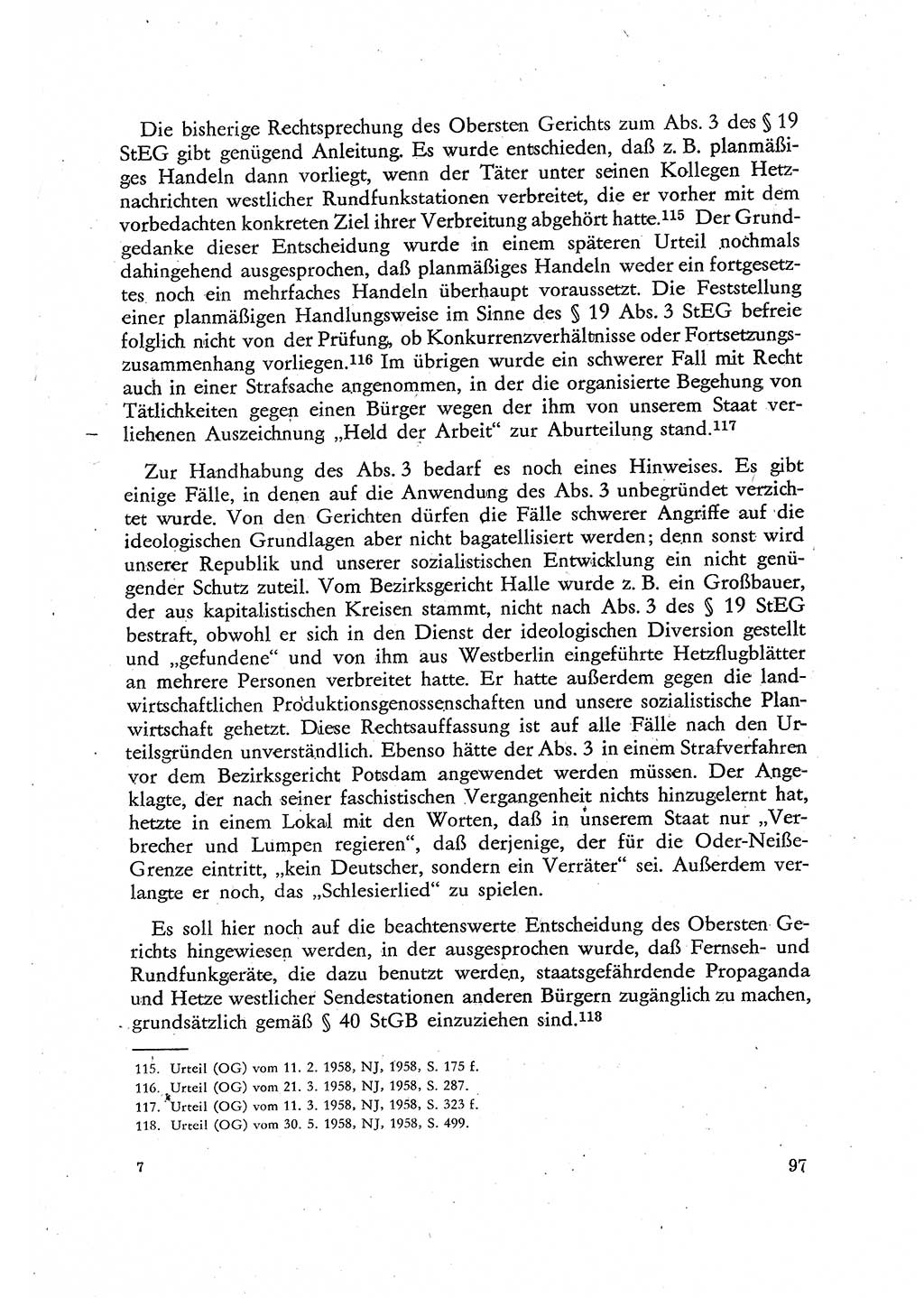 Beiträge zum Strafrecht [Deutsche Demokratische Republik (DDR)], Staatsverbrechen 1959, Seite 97 (Beitr. Strafr. DDR St.-Verbr. 1959, S. 97)