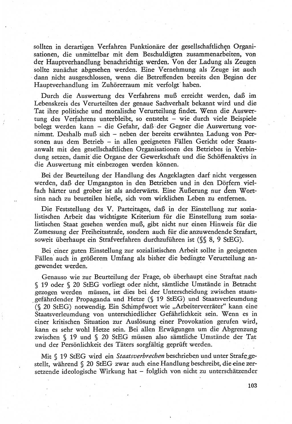 Beiträge zum Strafrecht [Deutsche Demokratische Republik (DDR)], Staatsverbrechen 1959, Seite 103 (Beitr. Strafr. DDR St.-Verbr. 1959, S. 103)