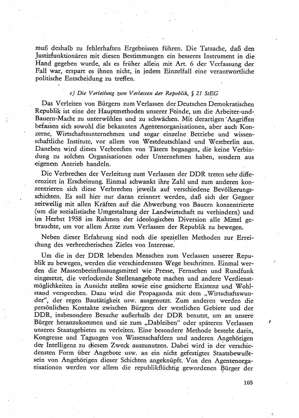 Beiträge zum Strafrecht [Deutsche Demokratische Republik (DDR)], Staatsverbrechen 1959, Seite 105 (Beitr. Strafr. DDR St.-Verbr. 1959, S. 105)