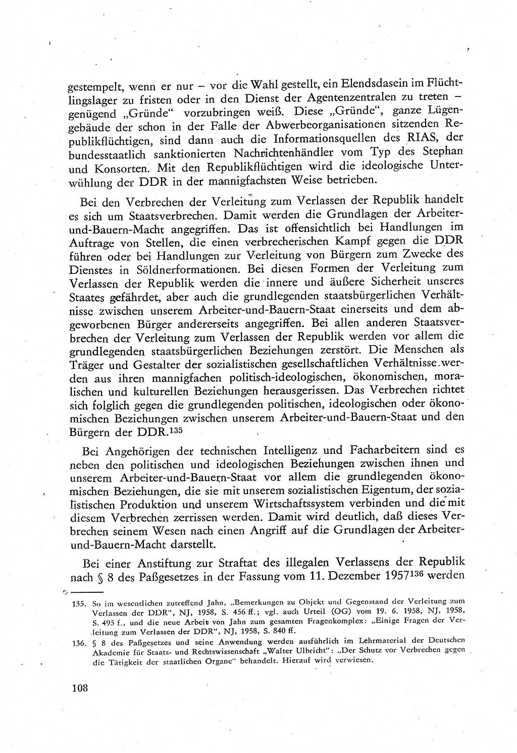 Beiträge zum Strafrecht [Deutsche Demokratische Republik (DDR)], Staatsverbrechen 1959, Seite 108 (Beitr. Strafr. DDR St.-Verbr. 1959, S. 108)