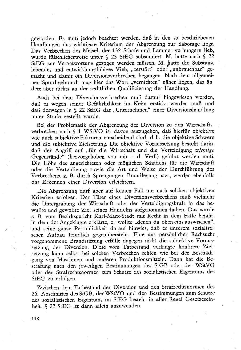 Beiträge zum Strafrecht [Deutsche Demokratische Republik (DDR)], Staatsverbrechen 1959, Seite 118 (Beitr. Strafr. DDR St.-Verbr. 1959, S. 118)