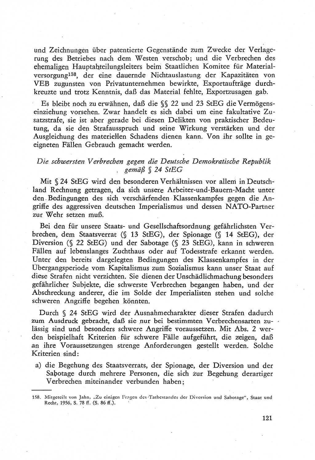 Beiträge zum Strafrecht [Deutsche Demokratische Republik (DDR)], Staatsverbrechen 1959, Seite 121 (Beitr. Strafr. DDR St.-Verbr. 1959, S. 121)