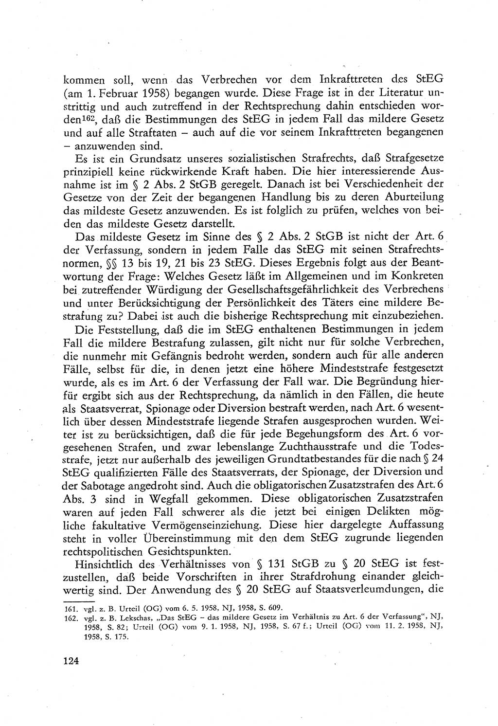 Beiträge zum Strafrecht [Deutsche Demokratische Republik (DDR)], Staatsverbrechen 1959, Seite 124 (Beitr. Strafr. DDR St.-Verbr. 1959, S. 124)