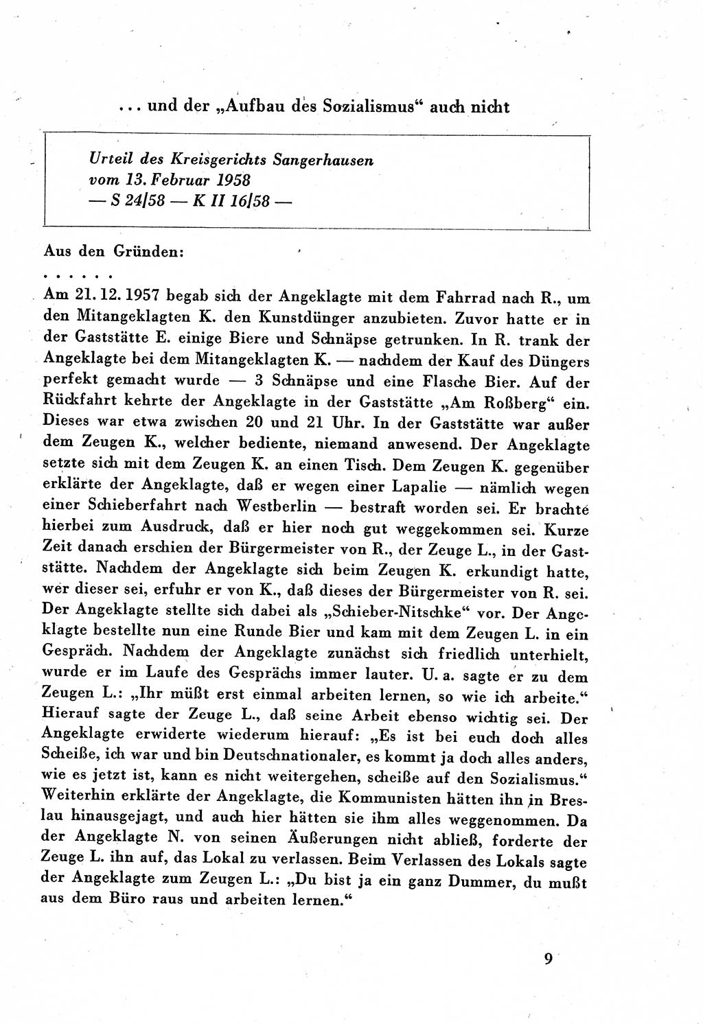 Dokumente des Unrechts, das SED-Regime [Deutsche Demokratische Republik (DDR)] in der Praxis, Bundesministerium für gesamtdeutsche Fragen (BMG) [Bundesrepublik Deutschland (BRD)] 1959, Seite 9 (Dok. UnR. SED-Reg. DDR BMG BRD 1959, S. 9)