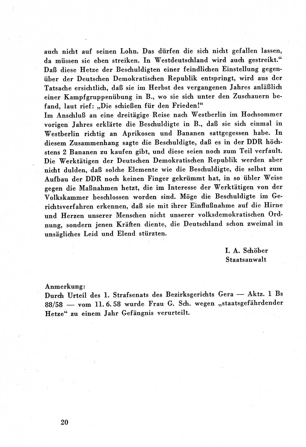 Dokumente des Unrechts, das SED-Regime [Deutsche Demokratische Republik (DDR)] in der Praxis, Bundesministerium für gesamtdeutsche Fragen (BMG) [Bundesrepublik Deutschland (BRD)] 1959, Seite 20 (Dok. UnR. SED-Reg. DDR BMG BRD 1959, S. 20)