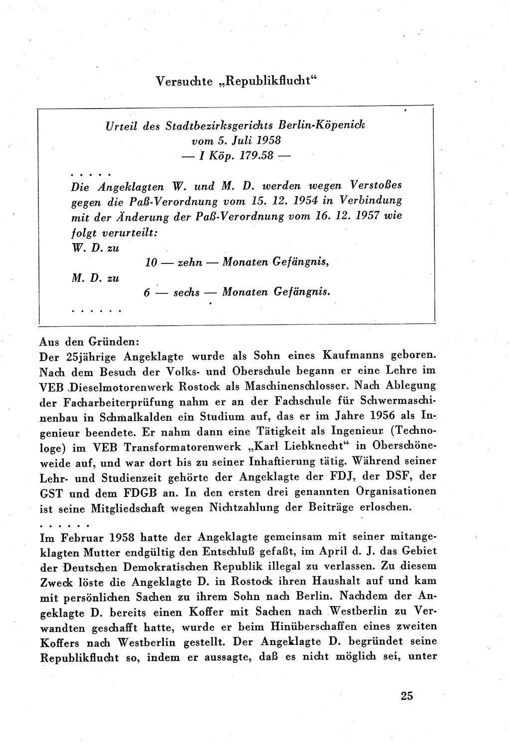 Dokumente des Unrechts, das SED-Regime [Deutsche Demokratische Republik (DDR)] in der Praxis, Bundesministerium für gesamtdeutsche Fragen (BMG) [Bundesrepublik Deutschland (BRD)] 1959, Seite 25 (Dok. UnR. SED-Reg. DDR BMG BRD 1959, S. 25)