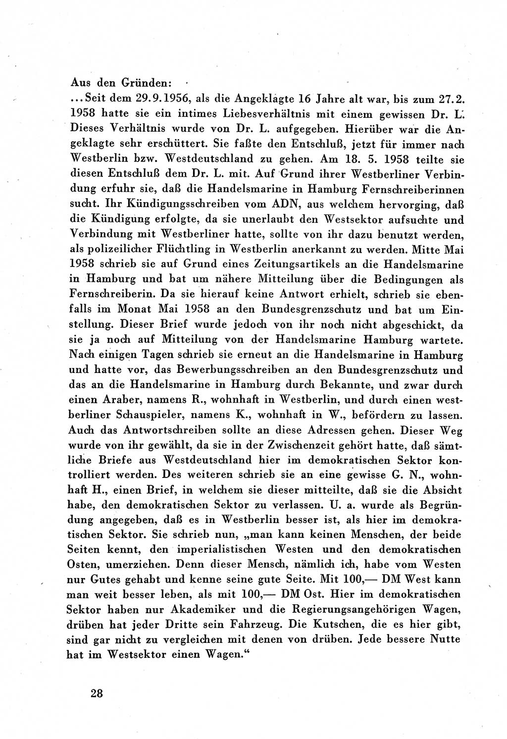 Dokumente des Unrechts, das SED-Regime [Deutsche Demokratische Republik (DDR)] in der Praxis, Bundesministerium für gesamtdeutsche Fragen (BMG) [Bundesrepublik Deutschland (BRD)] 1959, Seite 28 (Dok. UnR. SED-Reg. DDR BMG BRD 1959, S. 28)