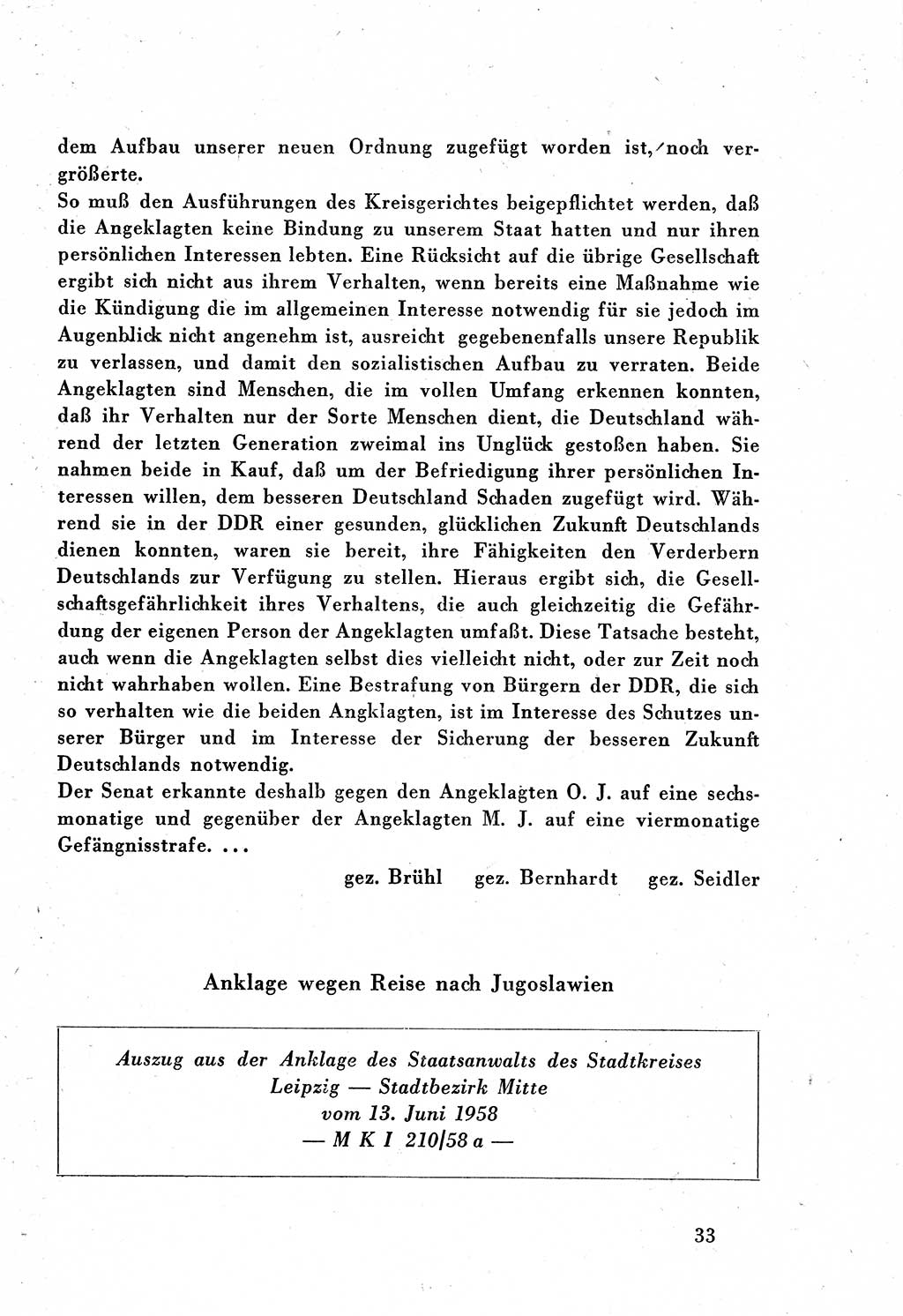 Dokumente des Unrechts, das SED-Regime [Deutsche Demokratische Republik (DDR)] in der Praxis, Bundesministerium für gesamtdeutsche Fragen (BMG) [Bundesrepublik Deutschland (BRD)] 1959, Seite 33 (Dok. UnR. SED-Reg. DDR BMG BRD 1959, S. 33)