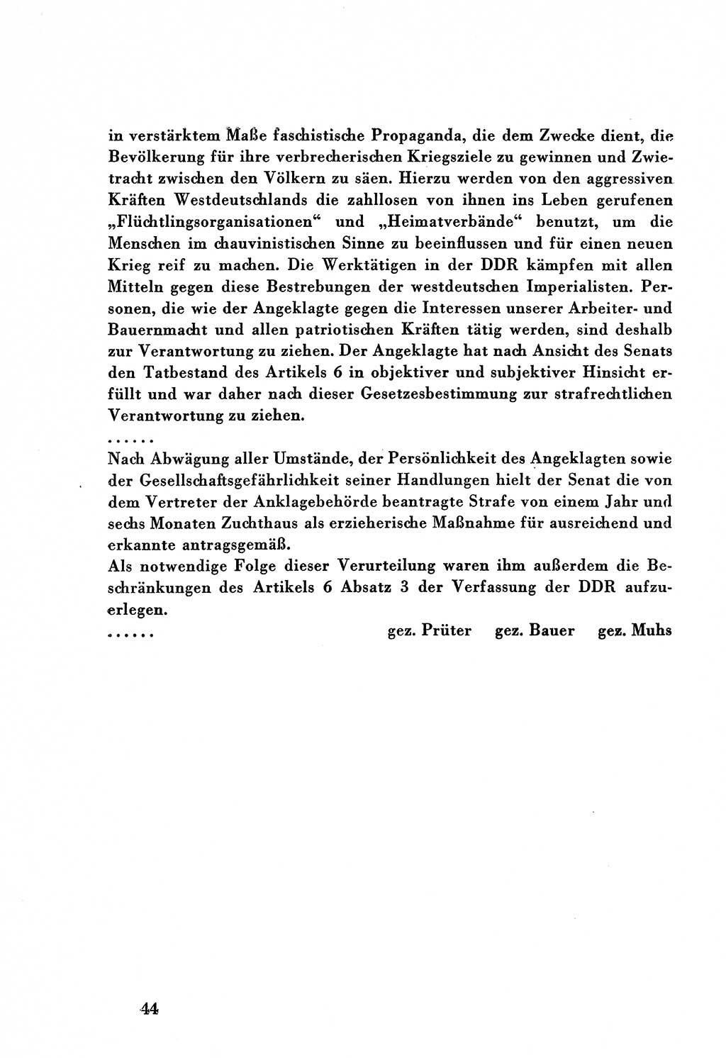 Dokumente des Unrechts, das SED-Regime [Deutsche Demokratische Republik (DDR)] in der Praxis, Bundesministerium für gesamtdeutsche Fragen (BMG) [Bundesrepublik Deutschland (BRD)] 1959, Seite 44 (Dok. UnR. SED-Reg. DDR BMG BRD 1959, S. 44)