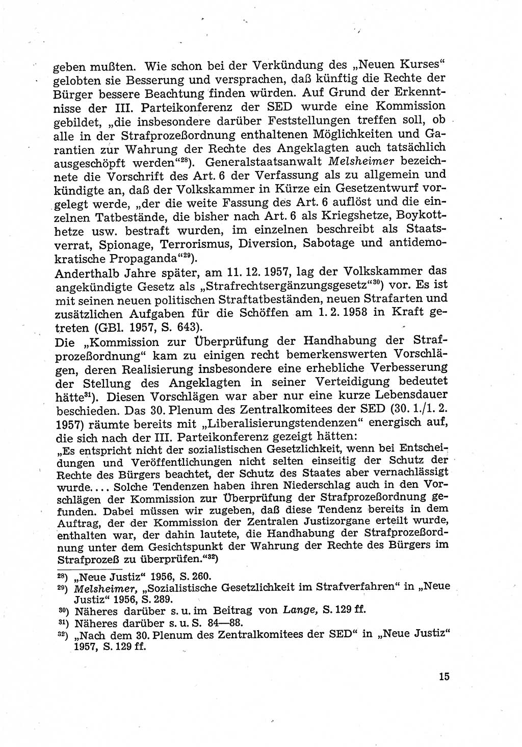Justiz in der Sowjetischen Besatzungszone (SBZ) Deutschlands [Deutsche Demokratische Republik (DDR)], Bundesministerium für Gesamtdeutsche Fragen (BMG) [Bundesrepublik Deutschland (BRD)] 1959, Seite 15 (Just. SBZ Dtl. DDR BMG BRD 1959, S. 15)