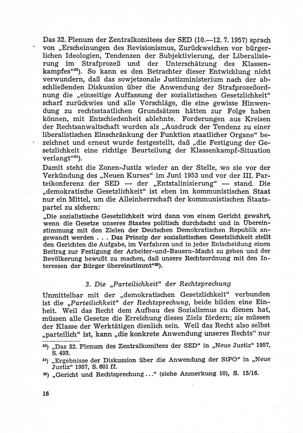 Justiz in der Sowjetischen Besatzungszone (SBZ) Deutschlands [Deutsche Demokratische Republik (DDR)], Bundesministerium für Gesamtdeutsche Fragen (BMG) [Bundesrepublik Deutschland (BRD)] 1959, Seite 16 (Just. SBZ Dtl. DDR BMG BRD 1959, S. 16)