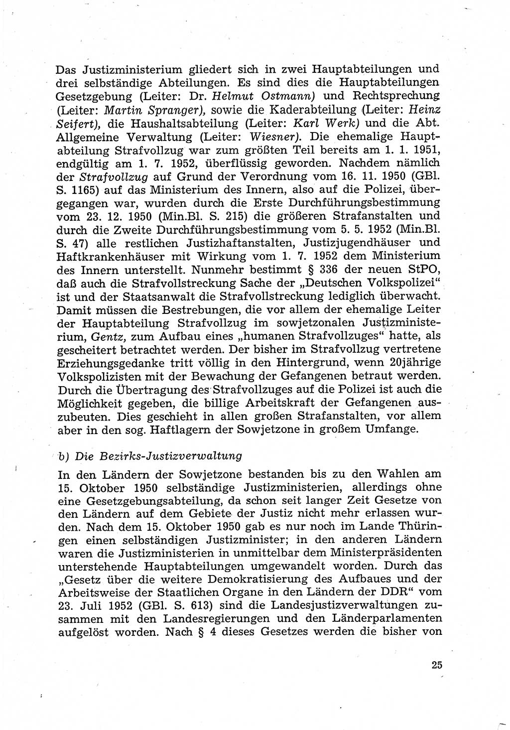 Justiz in der Sowjetischen Besatzungszone (SBZ) Deutschlands [Deutsche Demokratische Republik (DDR)], Bundesministerium für Gesamtdeutsche Fragen (BMG) [Bundesrepublik Deutschland (BRD)] 1959, Seite 25 (Just. SBZ Dtl. DDR BMG BRD 1959, S. 25)