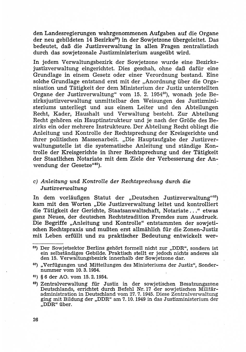 Justiz in der Sowjetischen Besatzungszone (SBZ) Deutschlands [Deutsche Demokratische Republik (DDR)], Bundesministerium für Gesamtdeutsche Fragen (BMG) [Bundesrepublik Deutschland (BRD)] 1959, Seite 26 (Just. SBZ Dtl. DDR BMG BRD 1959, S. 26)