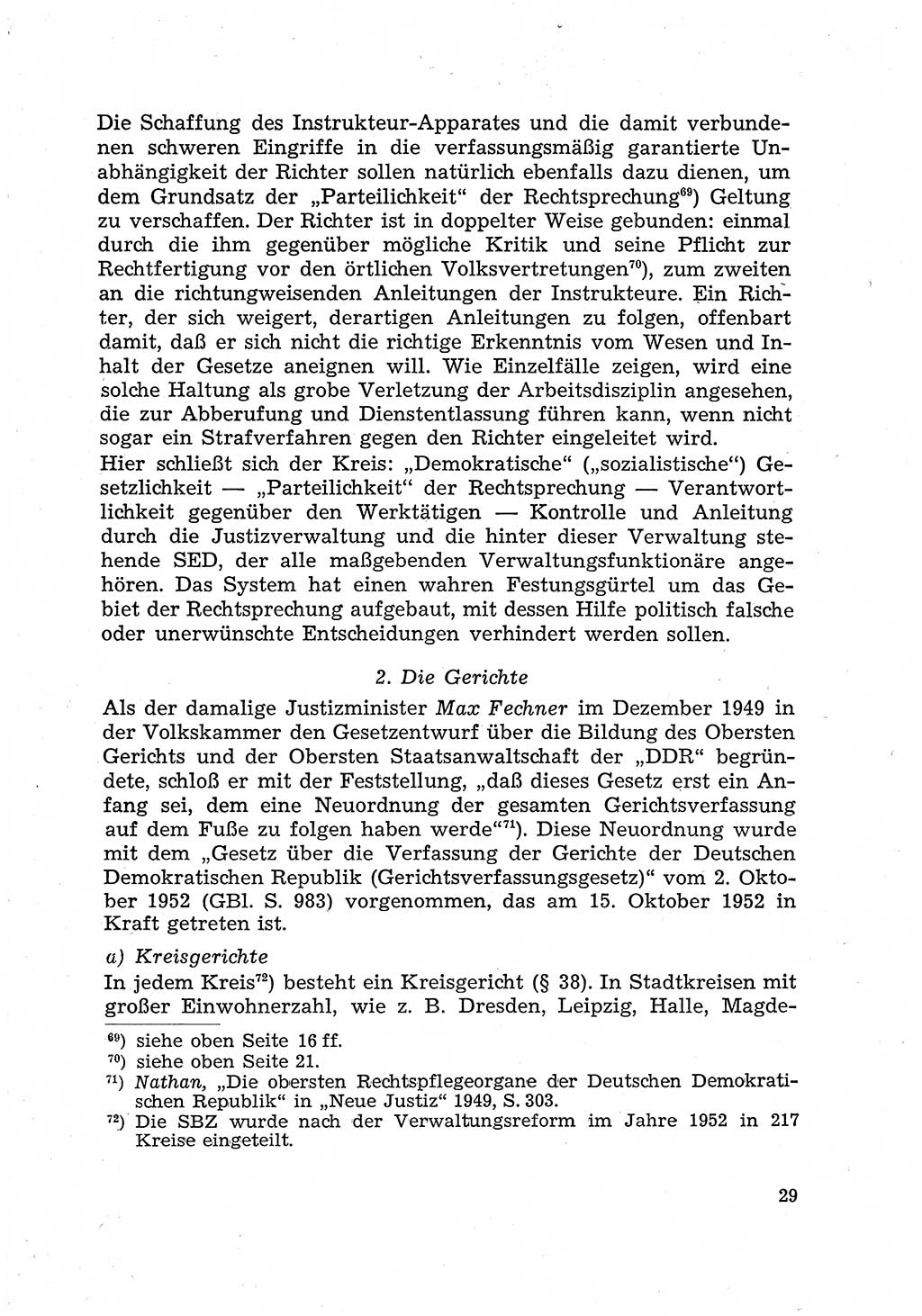 Justiz in der Sowjetischen Besatzungszone (SBZ) Deutschlands [Deutsche Demokratische Republik (DDR)], Bundesministerium für Gesamtdeutsche Fragen (BMG) [Bundesrepublik Deutschland (BRD)] 1959, Seite 29 (Just. SBZ Dtl. DDR BMG BRD 1959, S. 29)