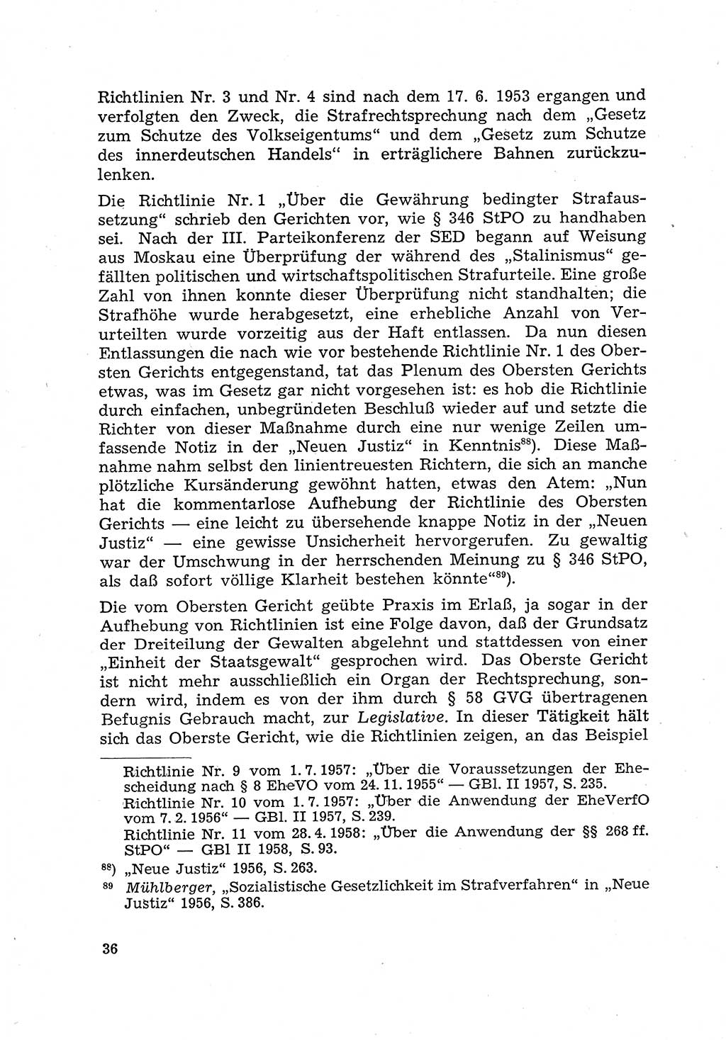 Justiz in der Sowjetischen Besatzungszone (SBZ) Deutschlands [Deutsche Demokratische Republik (DDR)], Bundesministerium für Gesamtdeutsche Fragen (BMG) [Bundesrepublik Deutschland (BRD)] 1959, Seite 36 (Just. SBZ Dtl. DDR BMG BRD 1959, S. 36)