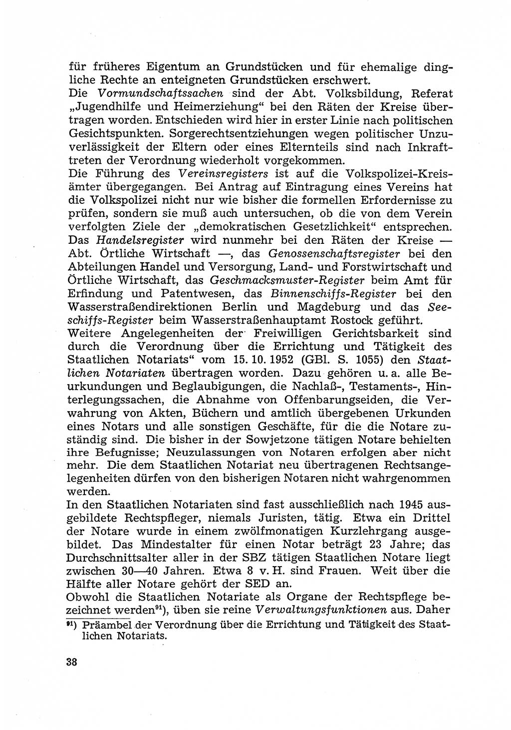 Justiz in der Sowjetischen Besatzungszone (SBZ) Deutschlands [Deutsche Demokratische Republik (DDR)], Bundesministerium für Gesamtdeutsche Fragen (BMG) [Bundesrepublik Deutschland (BRD)] 1959, Seite 38 (Just. SBZ Dtl. DDR BMG BRD 1959, S. 38)