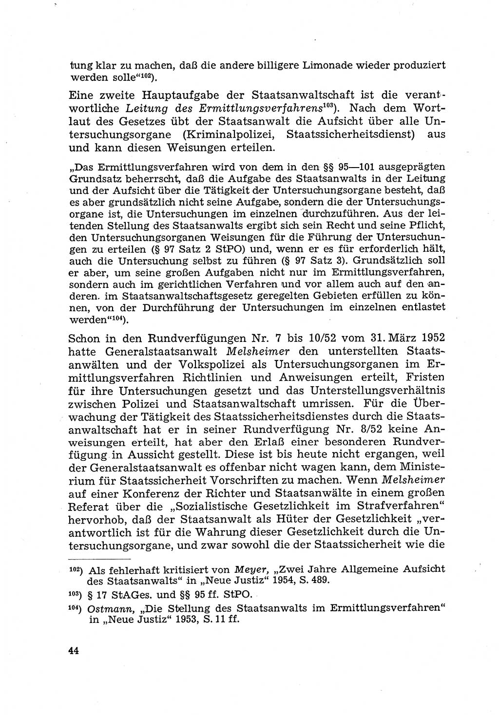 Justiz in der Sowjetischen Besatzungszone (SBZ) Deutschlands [Deutsche Demokratische Republik (DDR)], Bundesministerium für Gesamtdeutsche Fragen (BMG) [Bundesrepublik Deutschland (BRD)] 1959, Seite 44 (Just. SBZ Dtl. DDR BMG BRD 1959, S. 44)