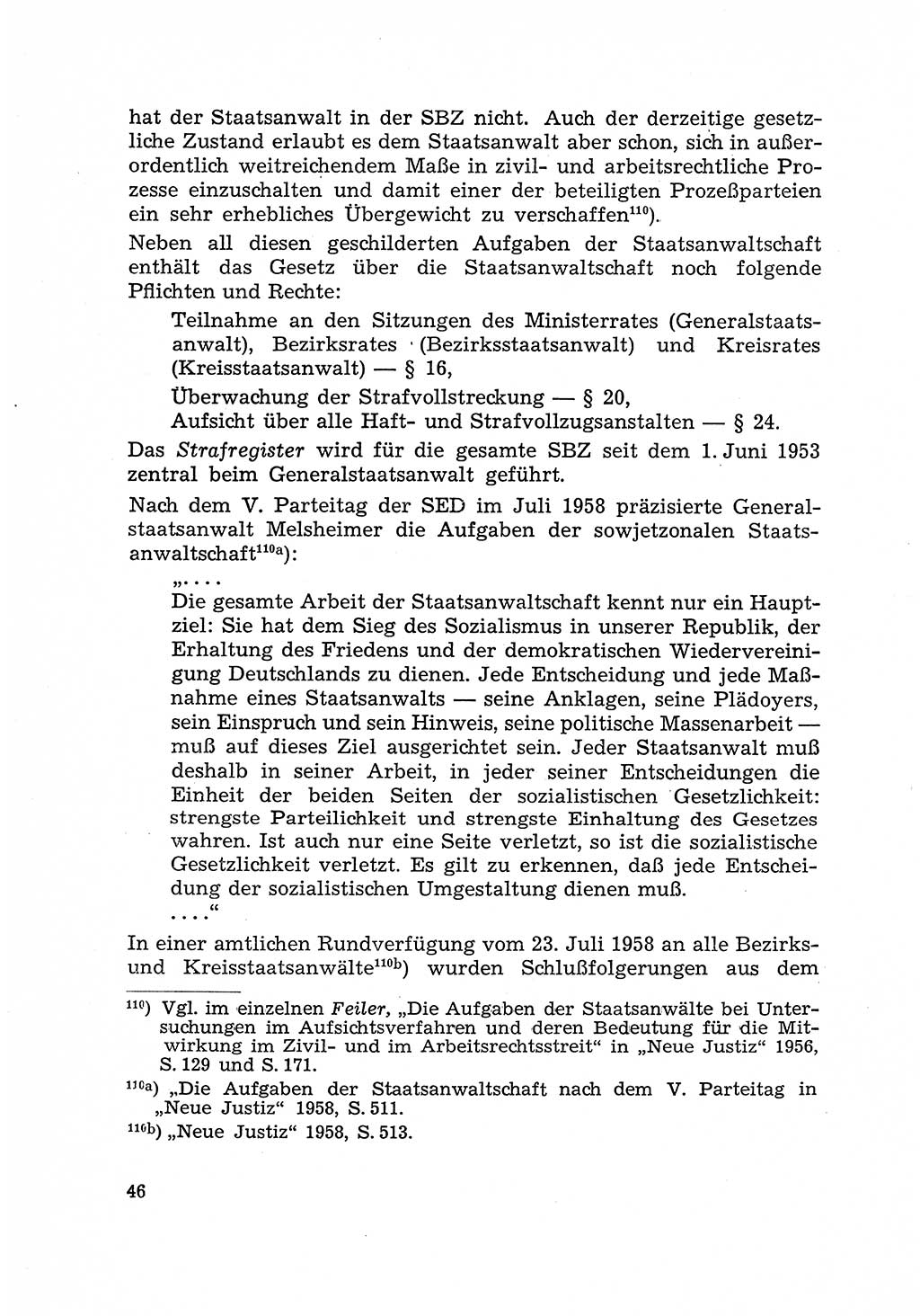 Justiz in der Sowjetischen Besatzungszone (SBZ) Deutschlands [Deutsche Demokratische Republik (DDR)], Bundesministerium für Gesamtdeutsche Fragen (BMG) [Bundesrepublik Deutschland (BRD)] 1959, Seite 46 (Just. SBZ Dtl. DDR BMG BRD 1959, S. 46)
