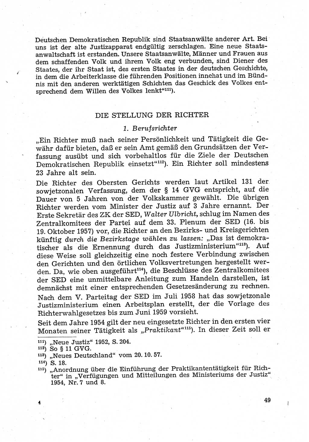 Justiz in der Sowjetischen Besatzungszone (SBZ) Deutschlands [Deutsche Demokratische Republik (DDR)], Bundesministerium für Gesamtdeutsche Fragen (BMG) [Bundesrepublik Deutschland (BRD)] 1959, Seite 49 (Just. SBZ Dtl. DDR BMG BRD 1959, S. 49)