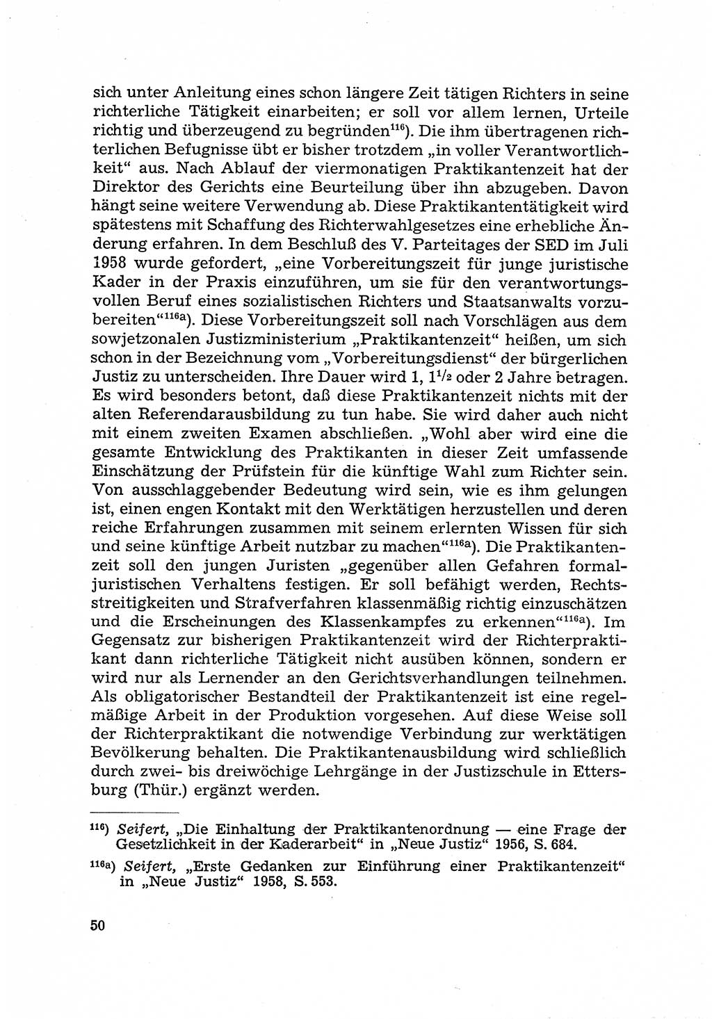 Justiz in der Sowjetischen Besatzungszone (SBZ) Deutschlands [Deutsche Demokratische Republik (DDR)], Bundesministerium für Gesamtdeutsche Fragen (BMG) [Bundesrepublik Deutschland (BRD)] 1959, Seite 50 (Just. SBZ Dtl. DDR BMG BRD 1959, S. 50)