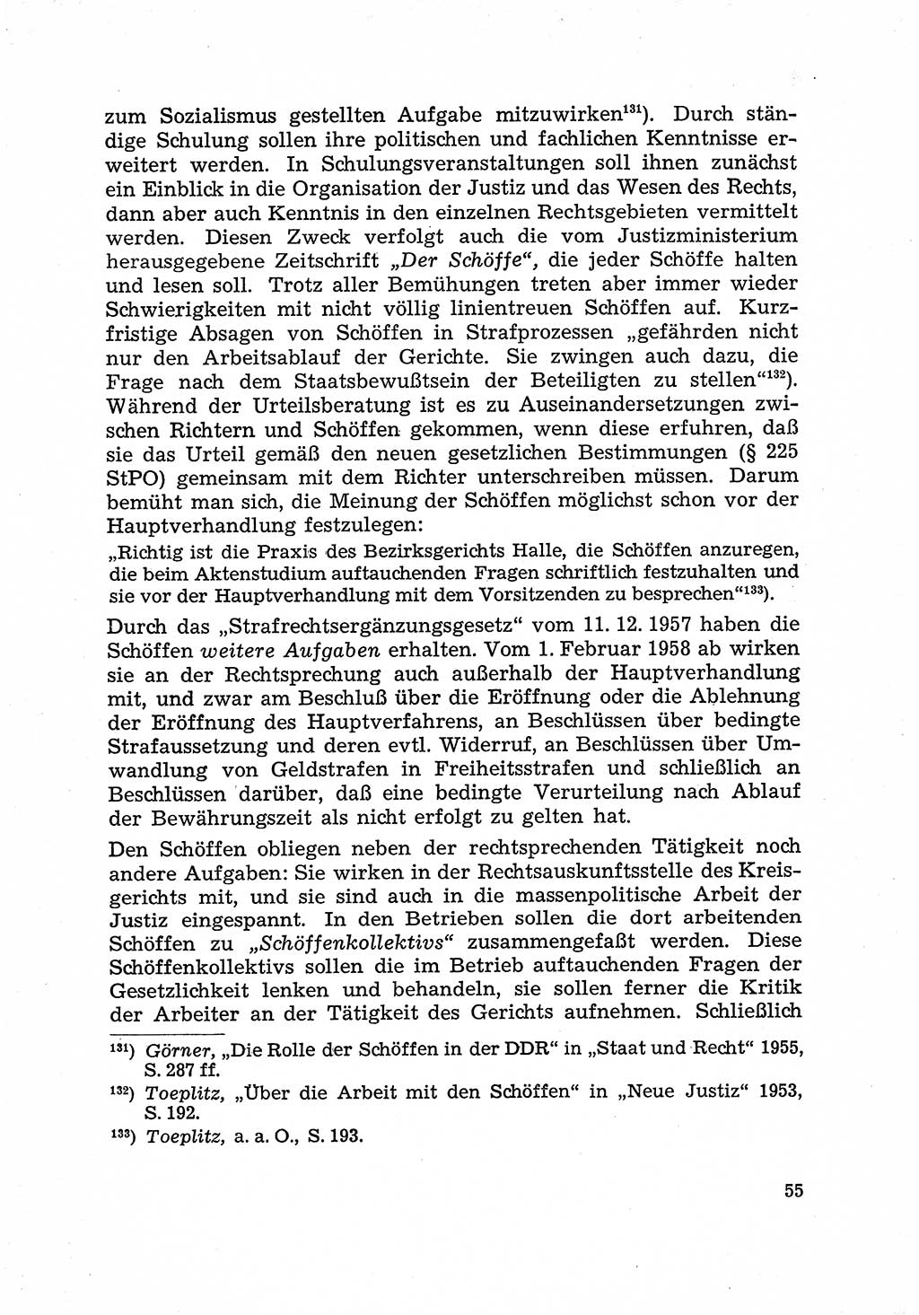 Justiz in der Sowjetischen Besatzungszone (SBZ) Deutschlands [Deutsche Demokratische Republik (DDR)], Bundesministerium für Gesamtdeutsche Fragen (BMG) [Bundesrepublik Deutschland (BRD)] 1959, Seite 55 (Just. SBZ Dtl. DDR BMG BRD 1959, S. 55)