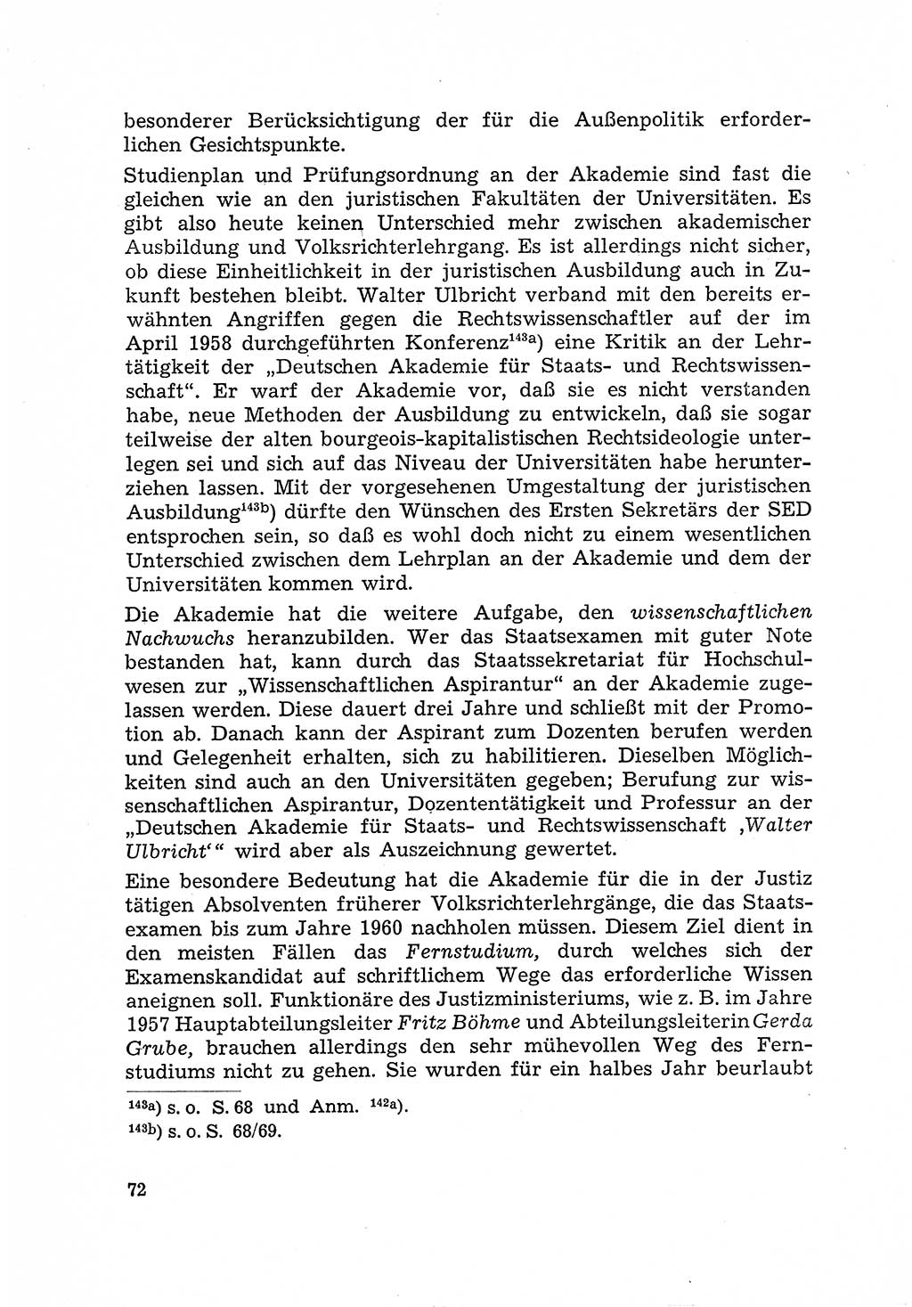 Justiz in der Sowjetischen Besatzungszone (SBZ) Deutschlands [Deutsche Demokratische Republik (DDR)], Bundesministerium für Gesamtdeutsche Fragen (BMG) [Bundesrepublik Deutschland (BRD)] 1959, Seite 72 (Just. SBZ Dtl. DDR BMG BRD 1959, S. 72)