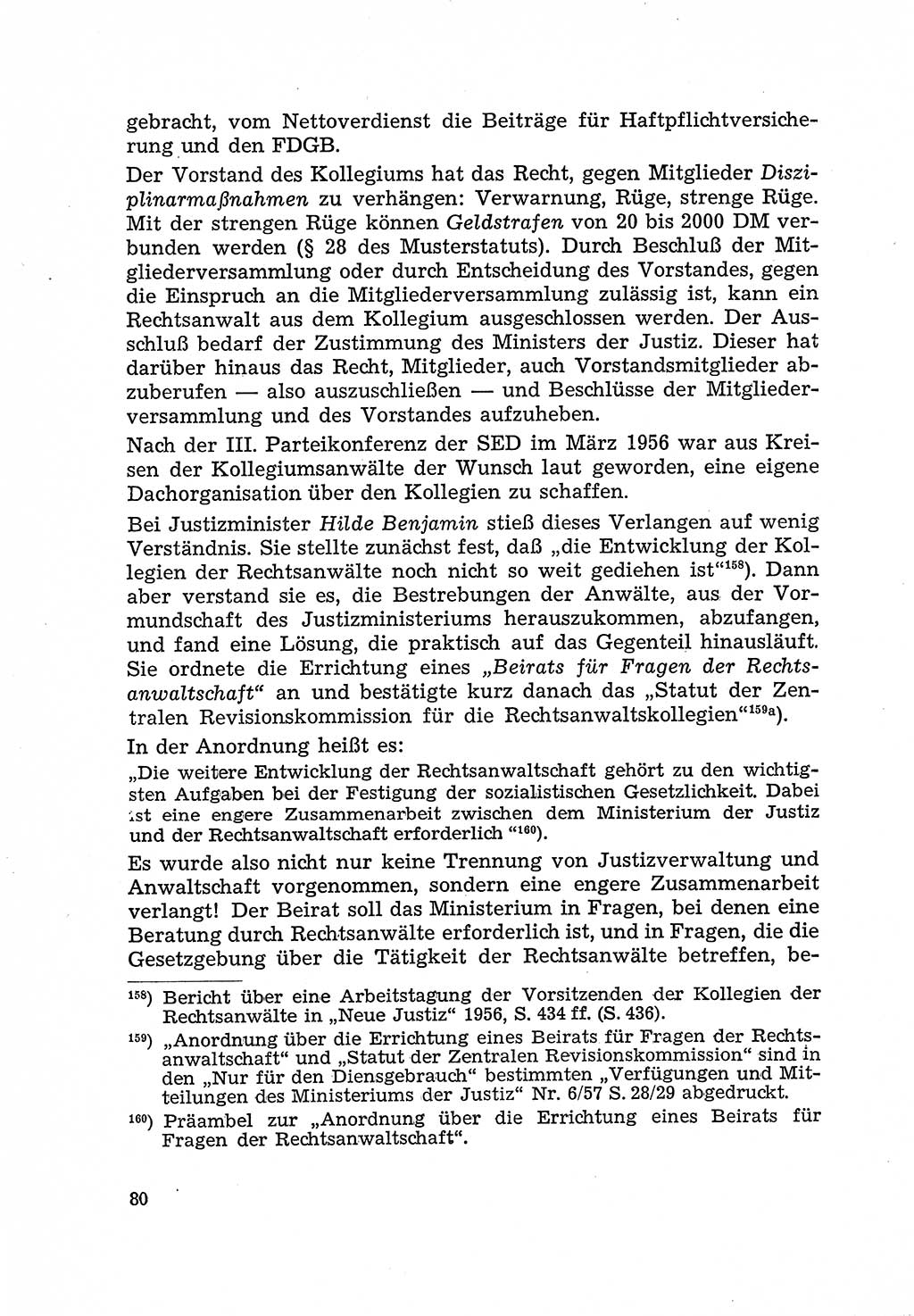 Justiz in der Sowjetischen Besatzungszone (SBZ) Deutschlands [Deutsche Demokratische Republik (DDR)], Bundesministerium für Gesamtdeutsche Fragen (BMG) [Bundesrepublik Deutschland (BRD)] 1959, Seite 80 (Just. SBZ Dtl. DDR BMG BRD 1959, S. 80)