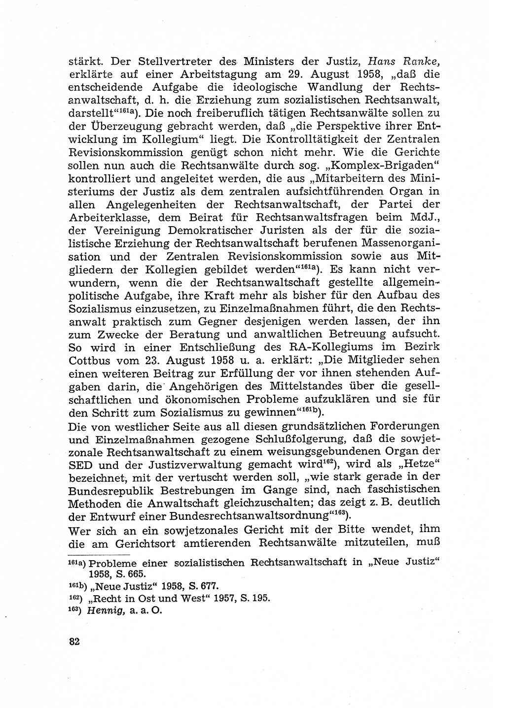 Justiz in der Sowjetischen Besatzungszone (SBZ) Deutschlands [Deutsche Demokratische Republik (DDR)], Bundesministerium für Gesamtdeutsche Fragen (BMG) [Bundesrepublik Deutschland (BRD)] 1959, Seite 82 (Just. SBZ Dtl. DDR BMG BRD 1959, S. 82)