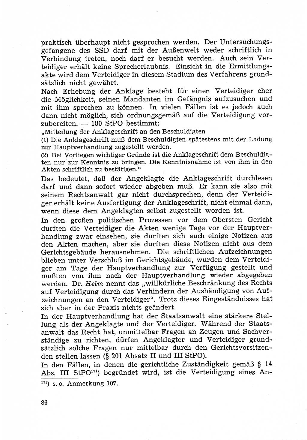 Justiz in der Sowjetischen Besatzungszone (SBZ) Deutschlands [Deutsche Demokratische Republik (DDR)], Bundesministerium für Gesamtdeutsche Fragen (BMG) [Bundesrepublik Deutschland (BRD)] 1959, Seite 86 (Just. SBZ Dtl. DDR BMG BRD 1959, S. 86)
