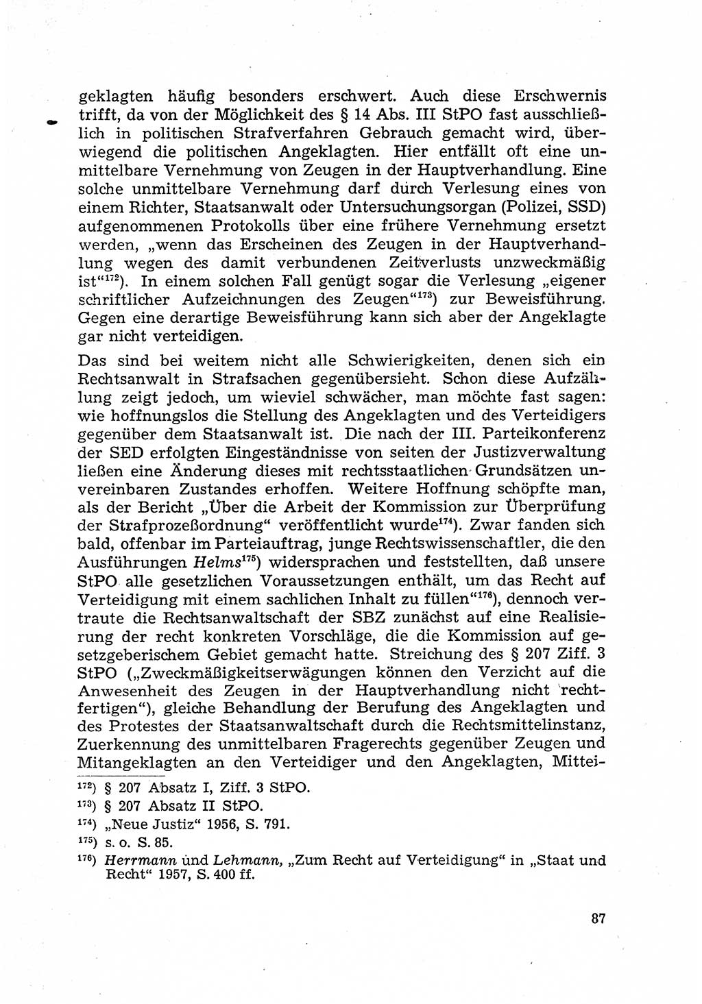 Justiz in der Sowjetischen Besatzungszone (SBZ) Deutschlands [Deutsche Demokratische Republik (DDR)], Bundesministerium für Gesamtdeutsche Fragen (BMG) [Bundesrepublik Deutschland (BRD)] 1959, Seite 87 (Just. SBZ Dtl. DDR BMG BRD 1959, S. 87)