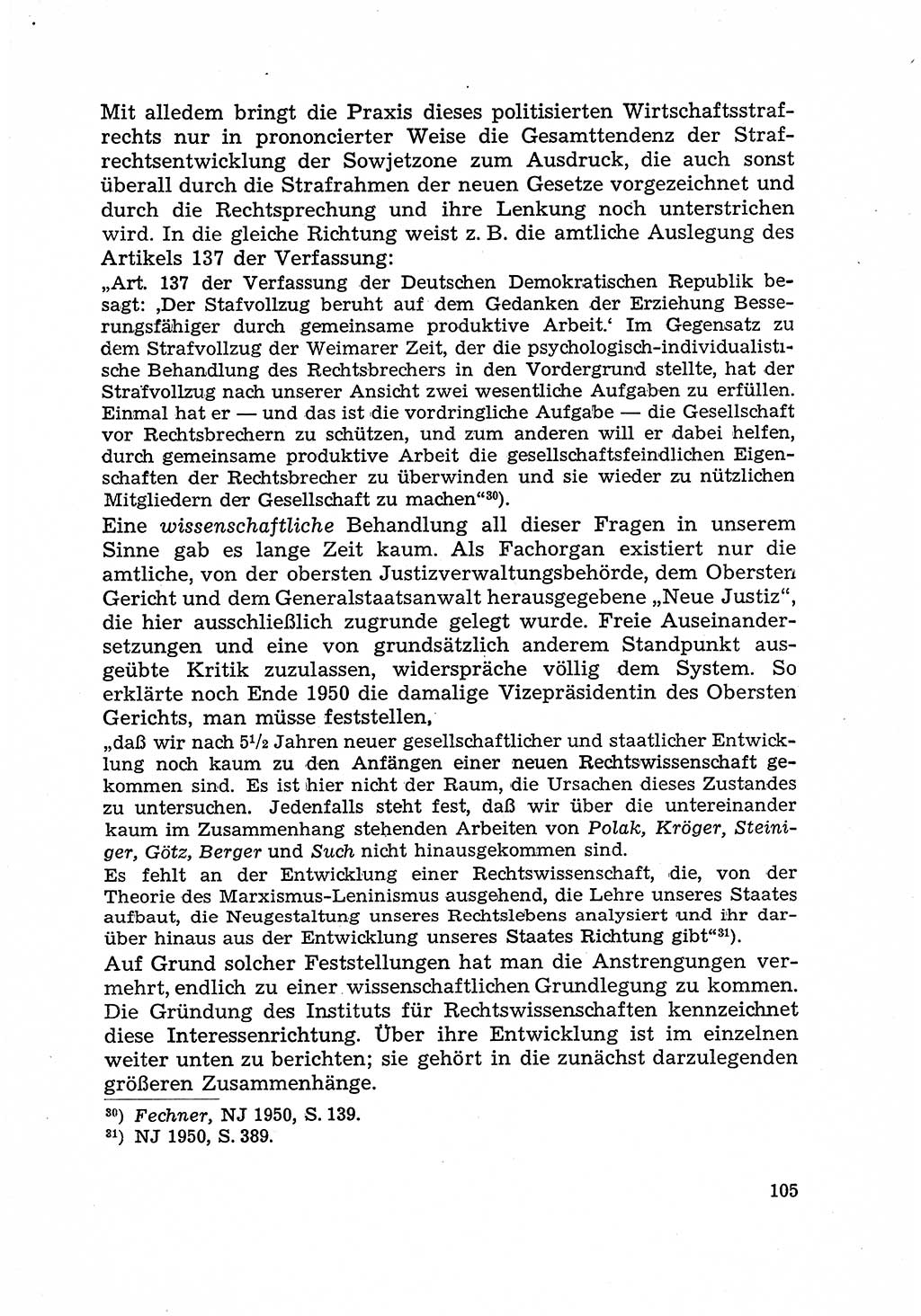 Justiz in der Sowjetischen Besatzungszone (SBZ) Deutschlands [Deutsche Demokratische Republik (DDR)], Bundesministerium für Gesamtdeutsche Fragen (BMG) [Bundesrepublik Deutschland (BRD)] 1959, Seite 105 (Just. SBZ Dtl. DDR BMG BRD 1959, S. 105)