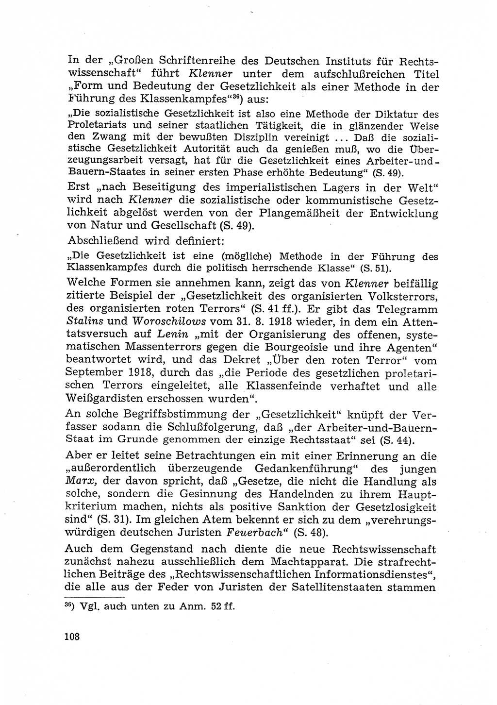 Justiz in der Sowjetischen Besatzungszone (SBZ) Deutschlands [Deutsche Demokratische Republik (DDR)], Bundesministerium für Gesamtdeutsche Fragen (BMG) [Bundesrepublik Deutschland (BRD)] 1959, Seite 108 (Just. SBZ Dtl. DDR BMG BRD 1959, S. 108)