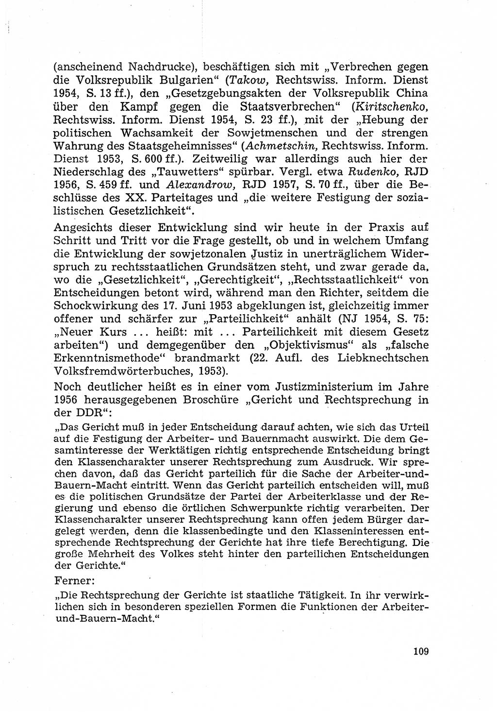 Justiz in der Sowjetischen Besatzungszone (SBZ) Deutschlands [Deutsche Demokratische Republik (DDR)], Bundesministerium für Gesamtdeutsche Fragen (BMG) [Bundesrepublik Deutschland (BRD)] 1959, Seite 109 (Just. SBZ Dtl. DDR BMG BRD 1959, S. 109)