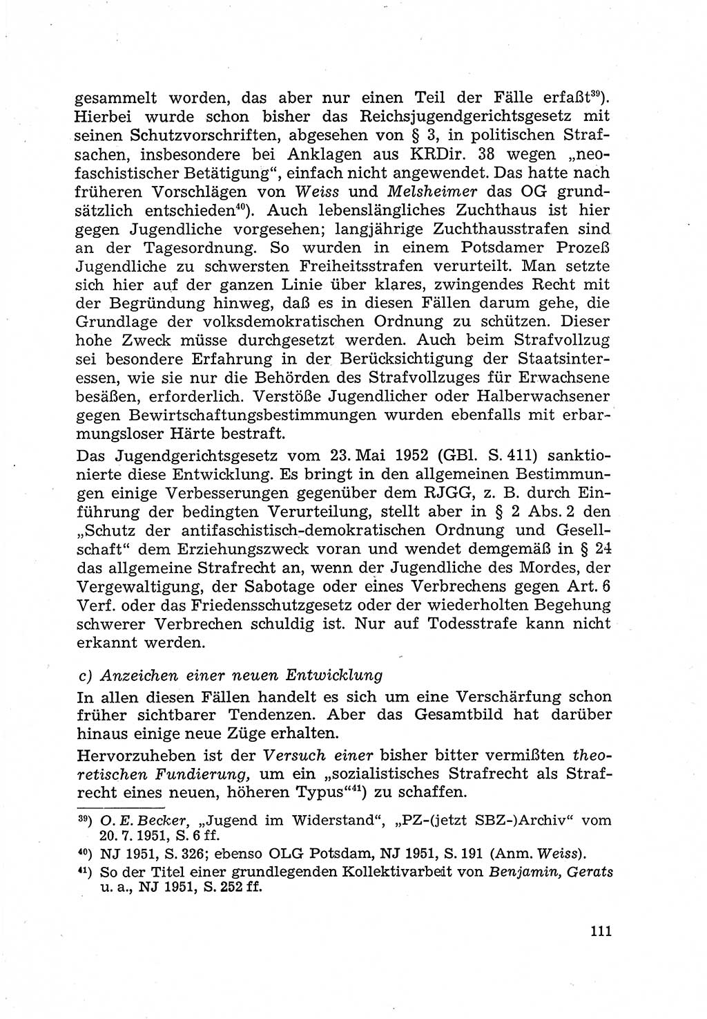 Justiz in der Sowjetischen Besatzungszone (SBZ) Deutschlands [Deutsche Demokratische Republik (DDR)], Bundesministerium für Gesamtdeutsche Fragen (BMG) [Bundesrepublik Deutschland (BRD)] 1959, Seite 111 (Just. SBZ Dtl. DDR BMG BRD 1959, S. 111)