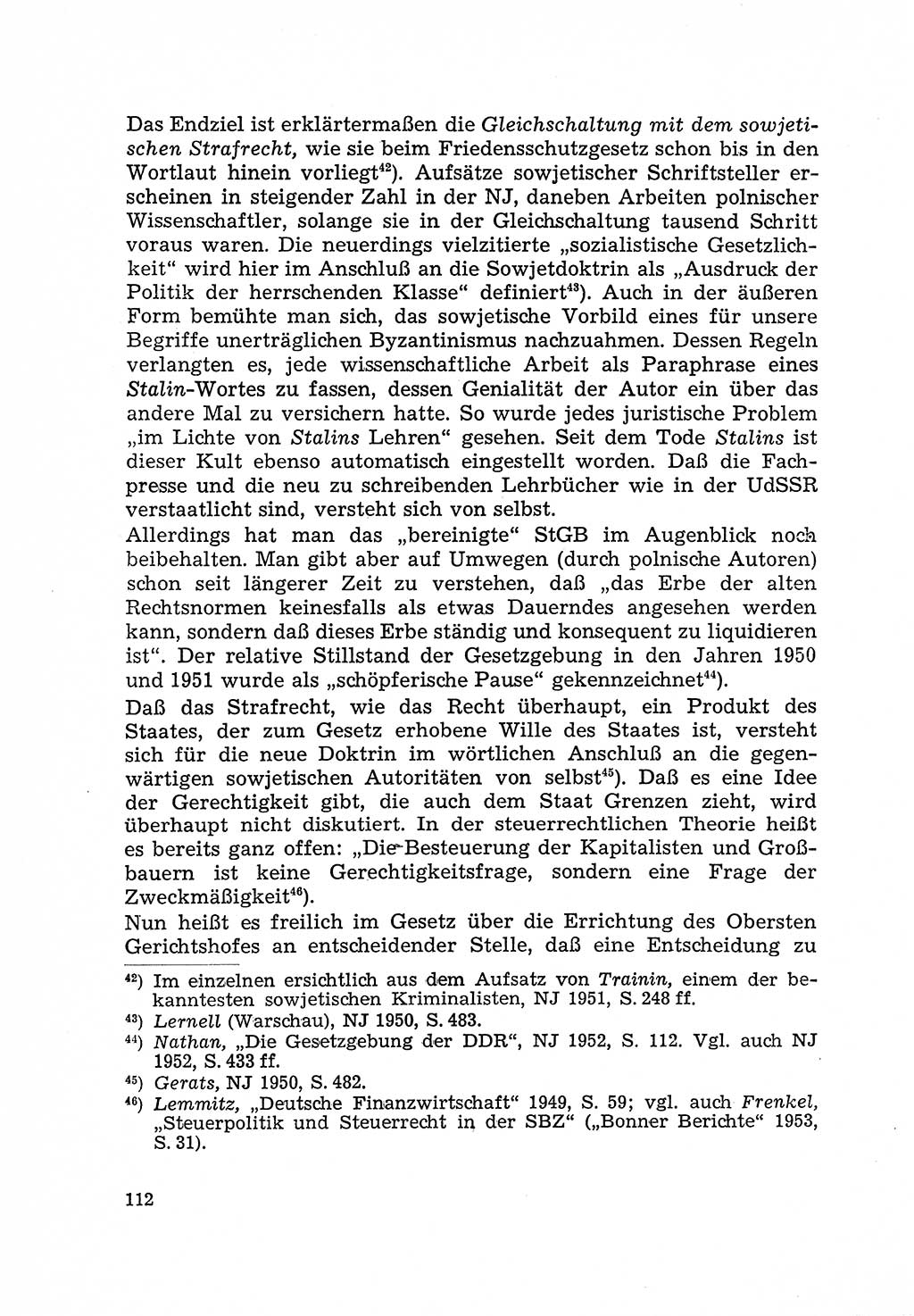 Justiz in der Sowjetischen Besatzungszone (SBZ) Deutschlands [Deutsche Demokratische Republik (DDR)], Bundesministerium für Gesamtdeutsche Fragen (BMG) [Bundesrepublik Deutschland (BRD)] 1959, Seite 112 (Just. SBZ Dtl. DDR BMG BRD 1959, S. 112)