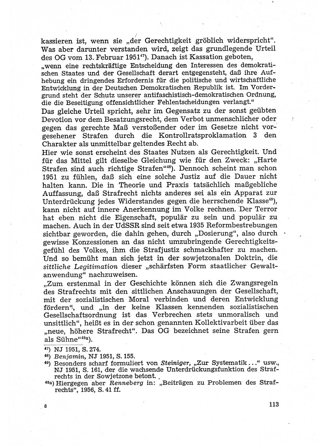Justiz in der Sowjetischen Besatzungszone (SBZ) Deutschlands [Deutsche Demokratische Republik (DDR)], Bundesministerium für Gesamtdeutsche Fragen (BMG) [Bundesrepublik Deutschland (BRD)] 1959, Seite 113 (Just. SBZ Dtl. DDR BMG BRD 1959, S. 113)
